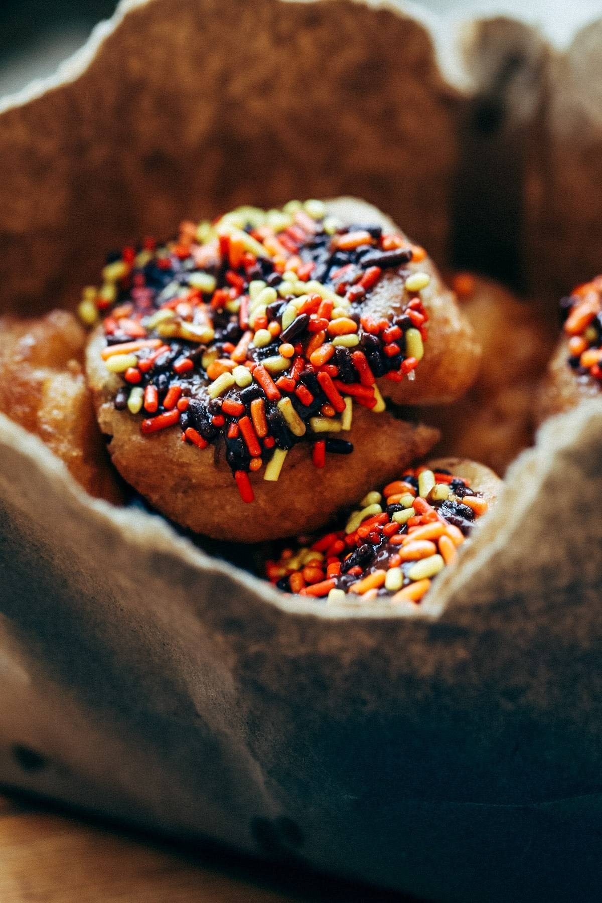Donuts with sprinkles.