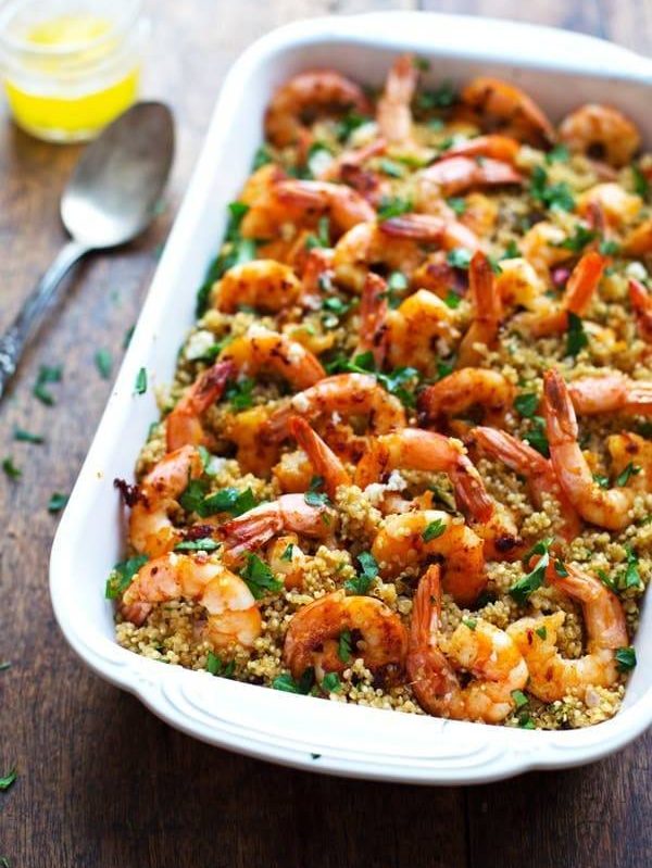 Garlic Butter Shrimp and Quinoa- a simple 30 minute dinner that is elegant and full of flavor. | pinchofyum.com