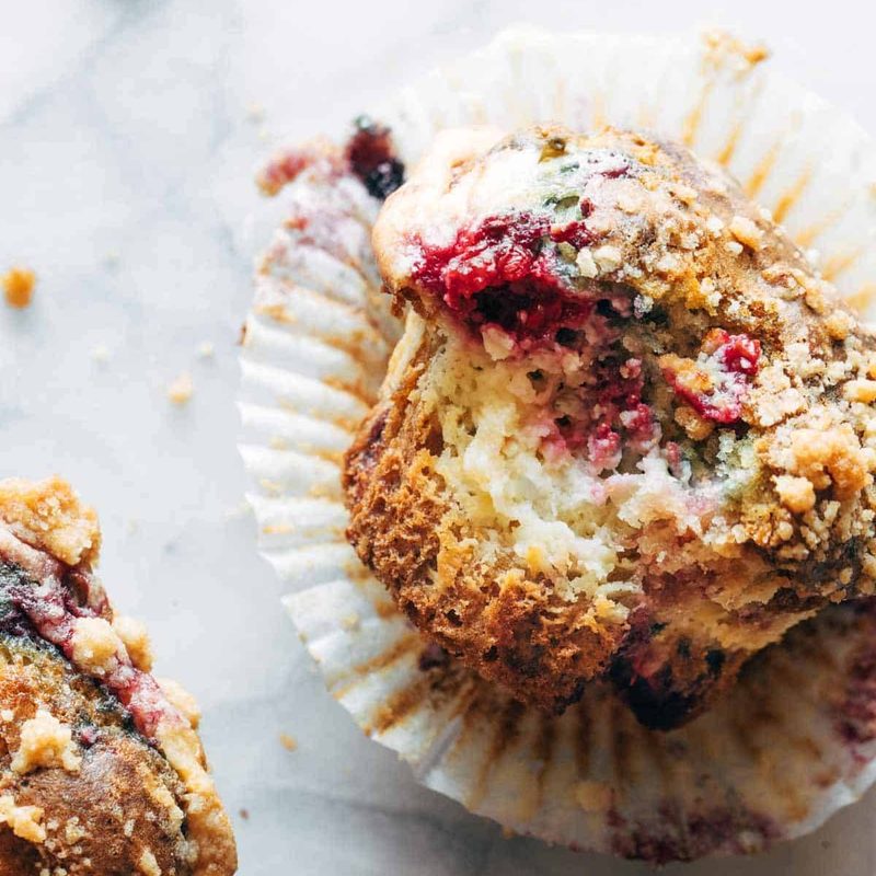 A picture of Triple Berry Cheesecake Muffins