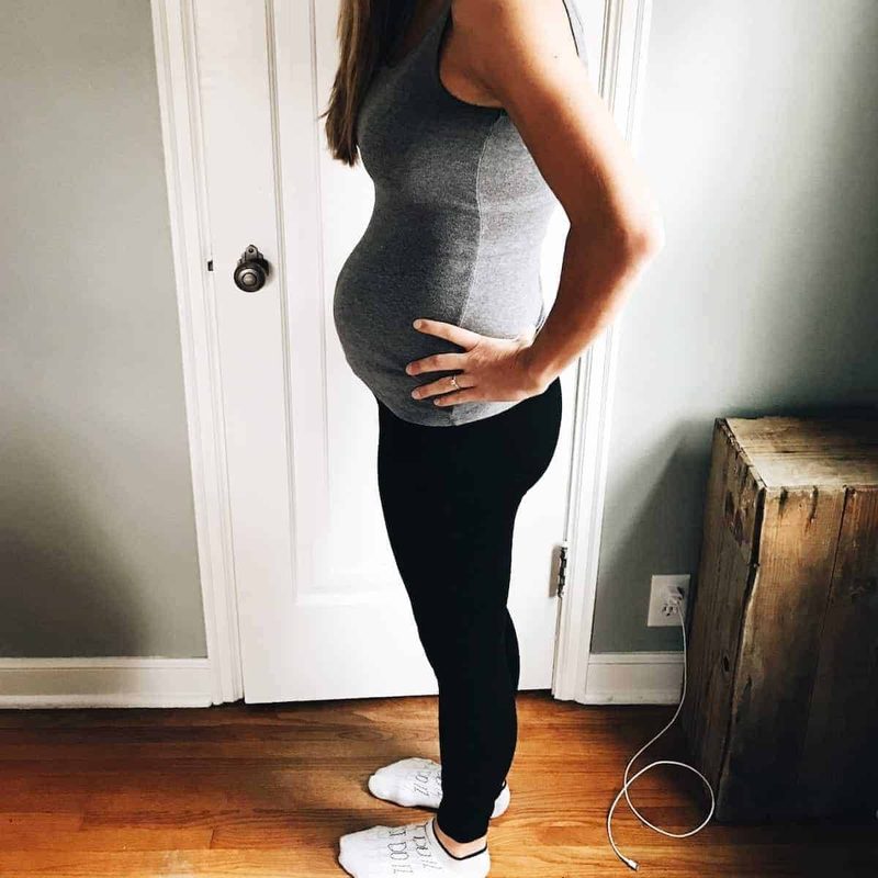 Lindsay with baby bump.