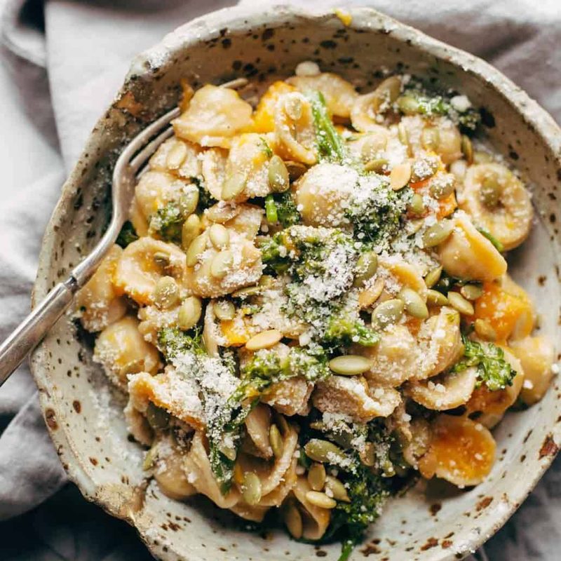 A picture of Creamy Parmesan Orecchiette with Butternut Squash and Broccolini