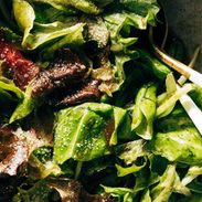 Simple Green salad close-up