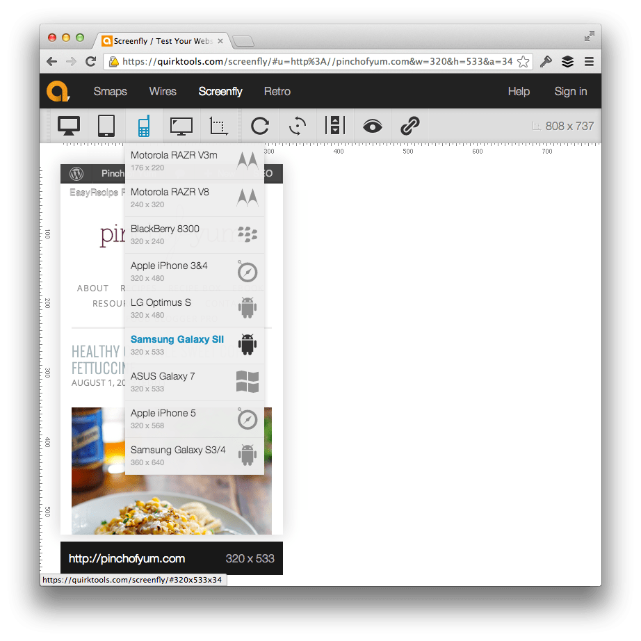 Samsung Galaxy SIII on Screenfly.