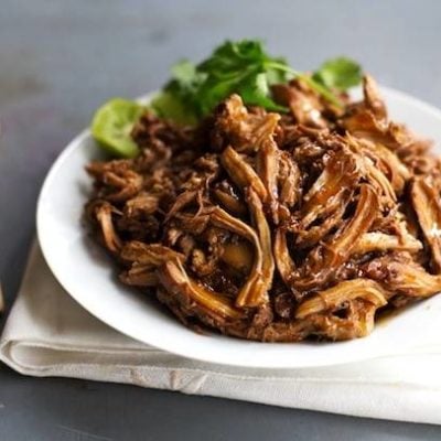 Honey Glazed Crockpot Chicken Adobo - simple pantry ingredients, hardly any hands-on time, 200 calories. | https://peak-again.today