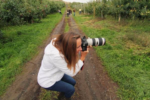 Woman taking photos.