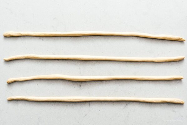 forming ropes for pretzels | www.iamafoodblog.com