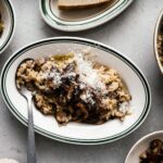 Creamy, umami packed garlicky brown butter mushroom risotto: nutty brown butter pan seared mushrooms throughout and on top. | www.iamafoodblog.com