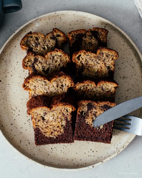 Small Batch Black Bottom Banana Bread | www.iamafoodblog.com