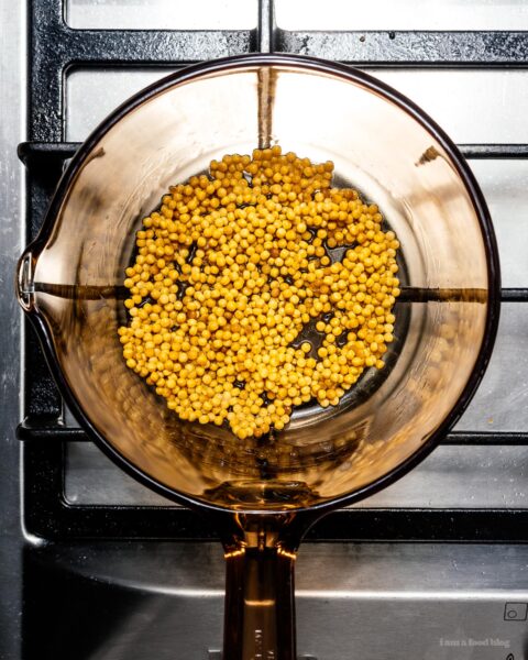 Pan-fried Halloumi with Israeli cous cous salad | www.iamafoodblog.com