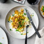 Pan-fried Halloumi with Israeli cous cous salad | www.iamafoodblog.com