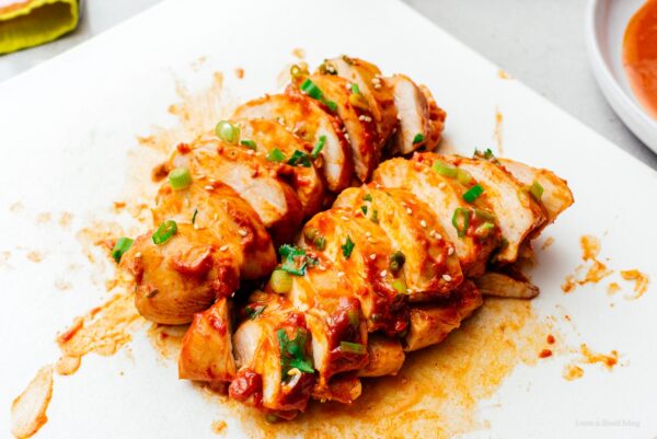 Sliced instant pot chicken breast | www.iamafoodblog.com