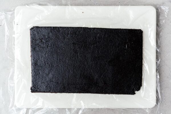 oreo dough spread into a square | www.iamafoodblog.com