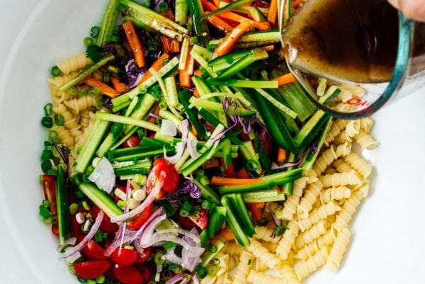 making pasta salad | www.iamafoodblog.com