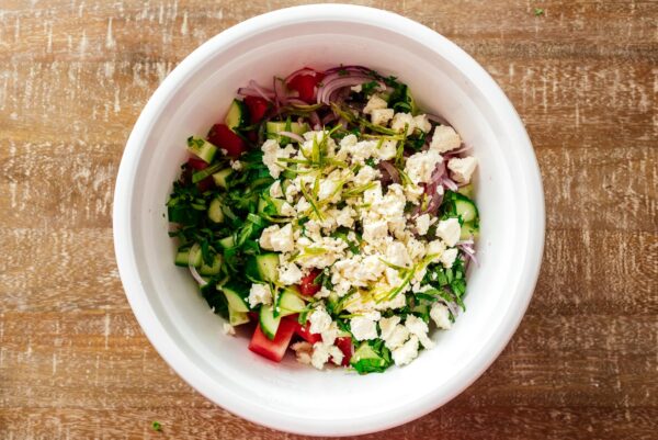 making watermelon salad | www.iamafoodblog.com