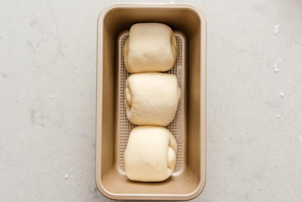 milk bread dough in pan before proofing | www.iamafoodblog.com