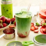 strawberry iced matcha latte | www.iamafoodblog.com