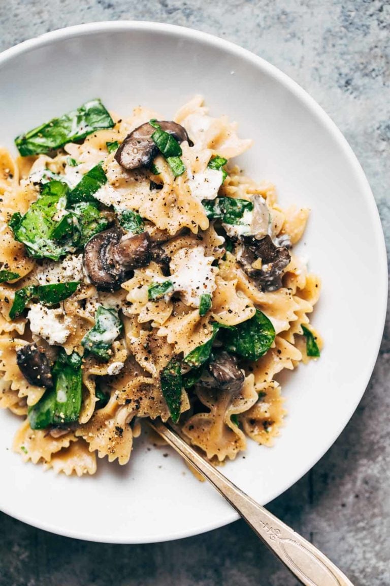 Date Night Mushroom Pasta with Goat Cheese