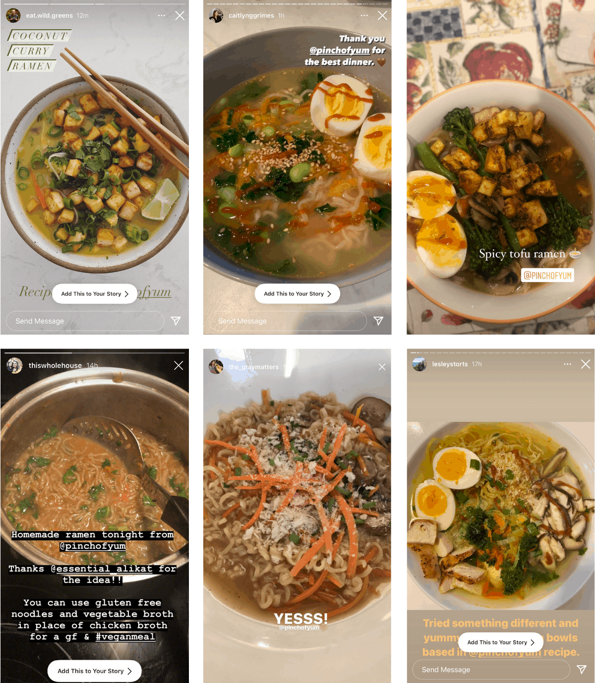 Collage of reader recipes of Quick Homemade Ramen.